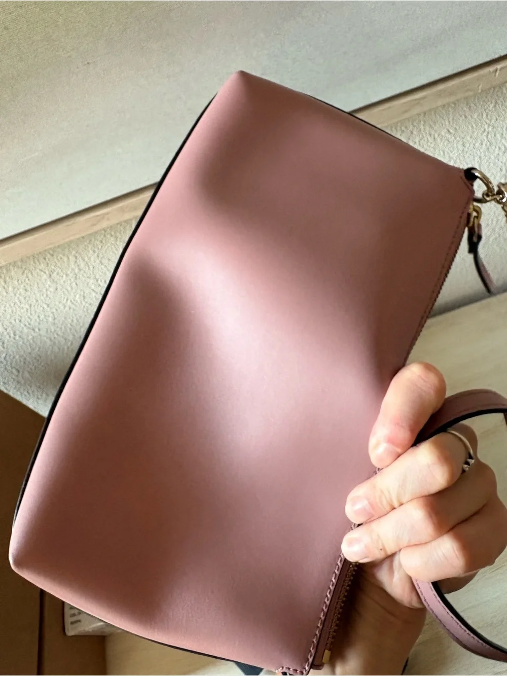 kate spade Dusty Pink Leather Crossbody with Bow Accent